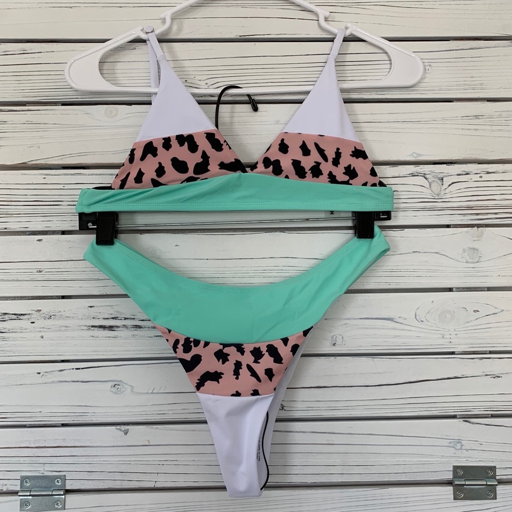 Shein Color Block Leopard bikini